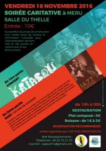 soirée caritative, semaine de la solidarité, 2016, meru, concert, jazz